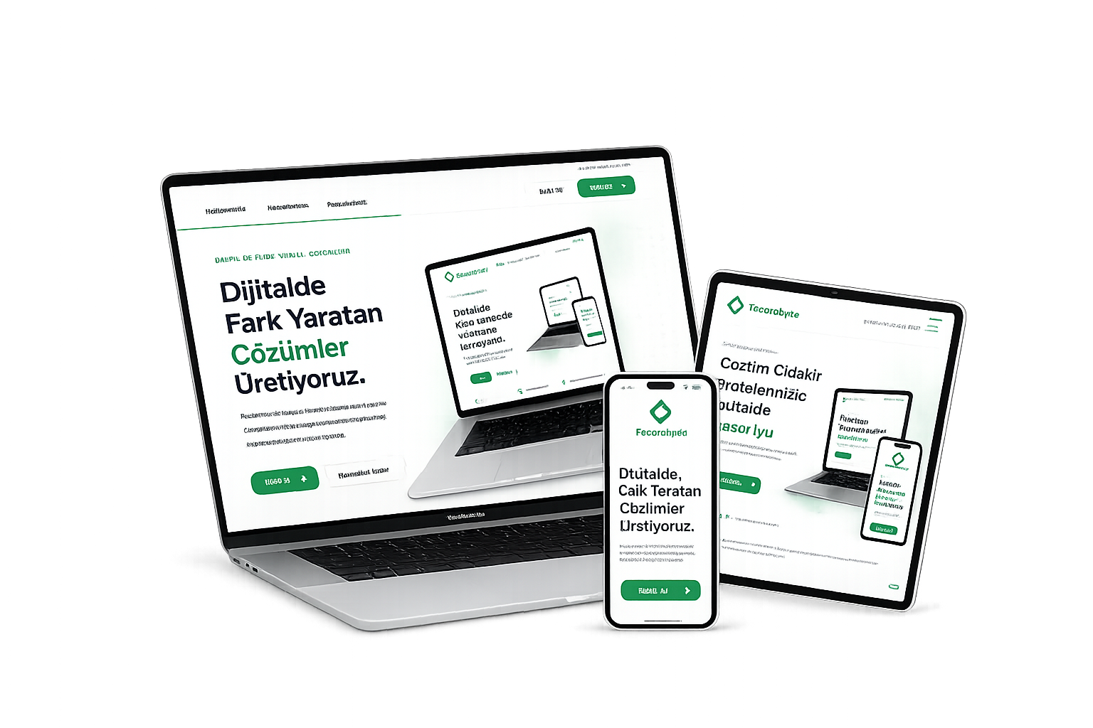 FesoraByte web sitesi laptop, tablet ve telefon üzerinde